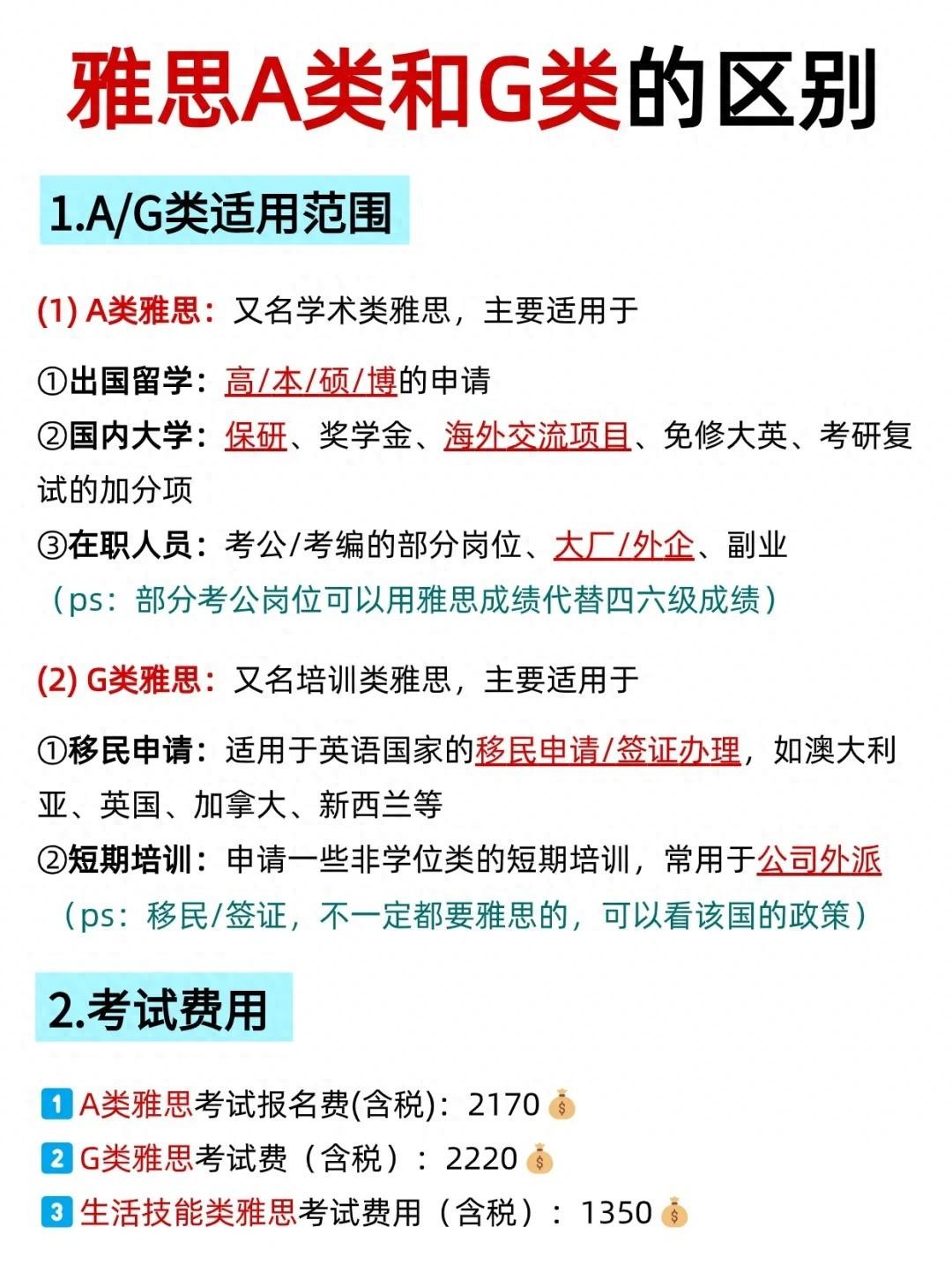 什么？雅思考试还分A类G类？一定要认真看完